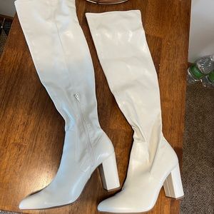 Beautiful White Over the Knee Boots NWOT!